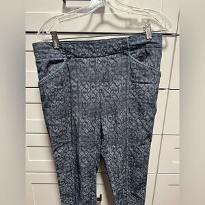 Cartonnier for Anthropologie Charlie Trouser Cropped Blue Diamond Print Size 6